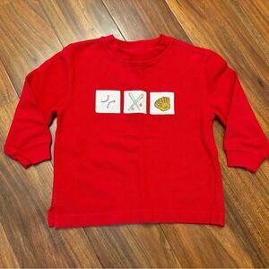 Talbots Kids vintage red long sleeve baseball tee shirt